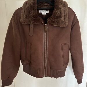 NOIZE CROPPED VEGAN SUEDE BOMBER